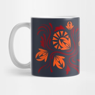 Folk flowers floral art print Flowers abstract art Mug